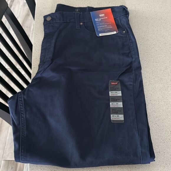 NWT Levi’s 541 Athletic Tapered Stretch Navy Pants Levi's Blue Tech 40 30 - Picture 3 of 8